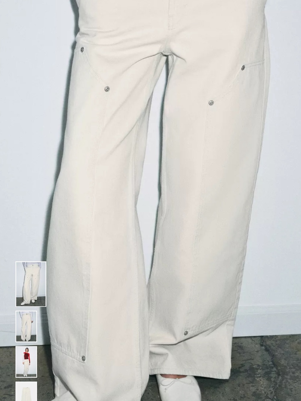 Zara Ecru Utility Pants